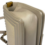 Chanel Beige Leather Boy Stingray Flap Bag 2013