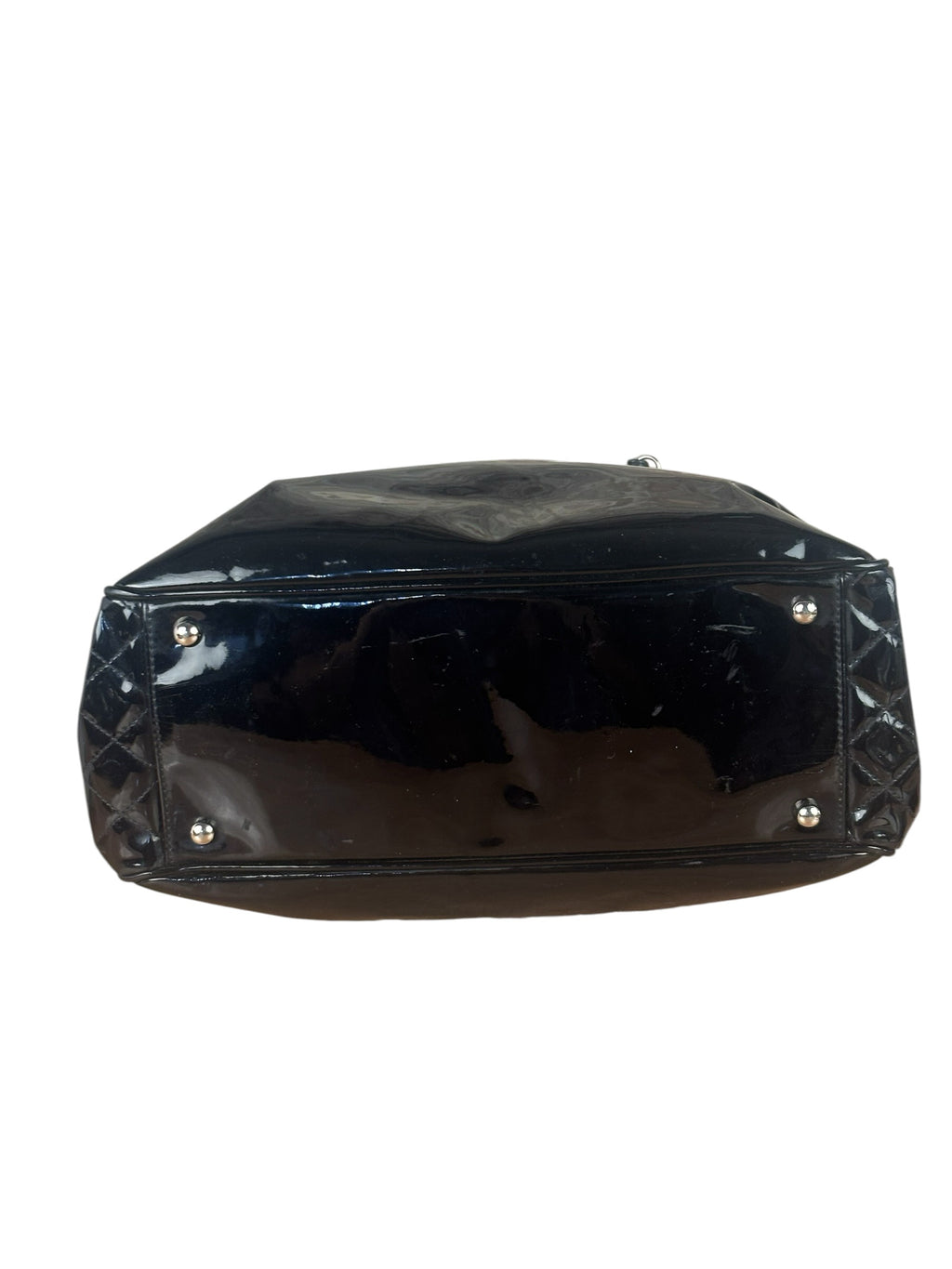 Chanel Black Patent Leather CC Paris -Venice Lipstick Tote 2009