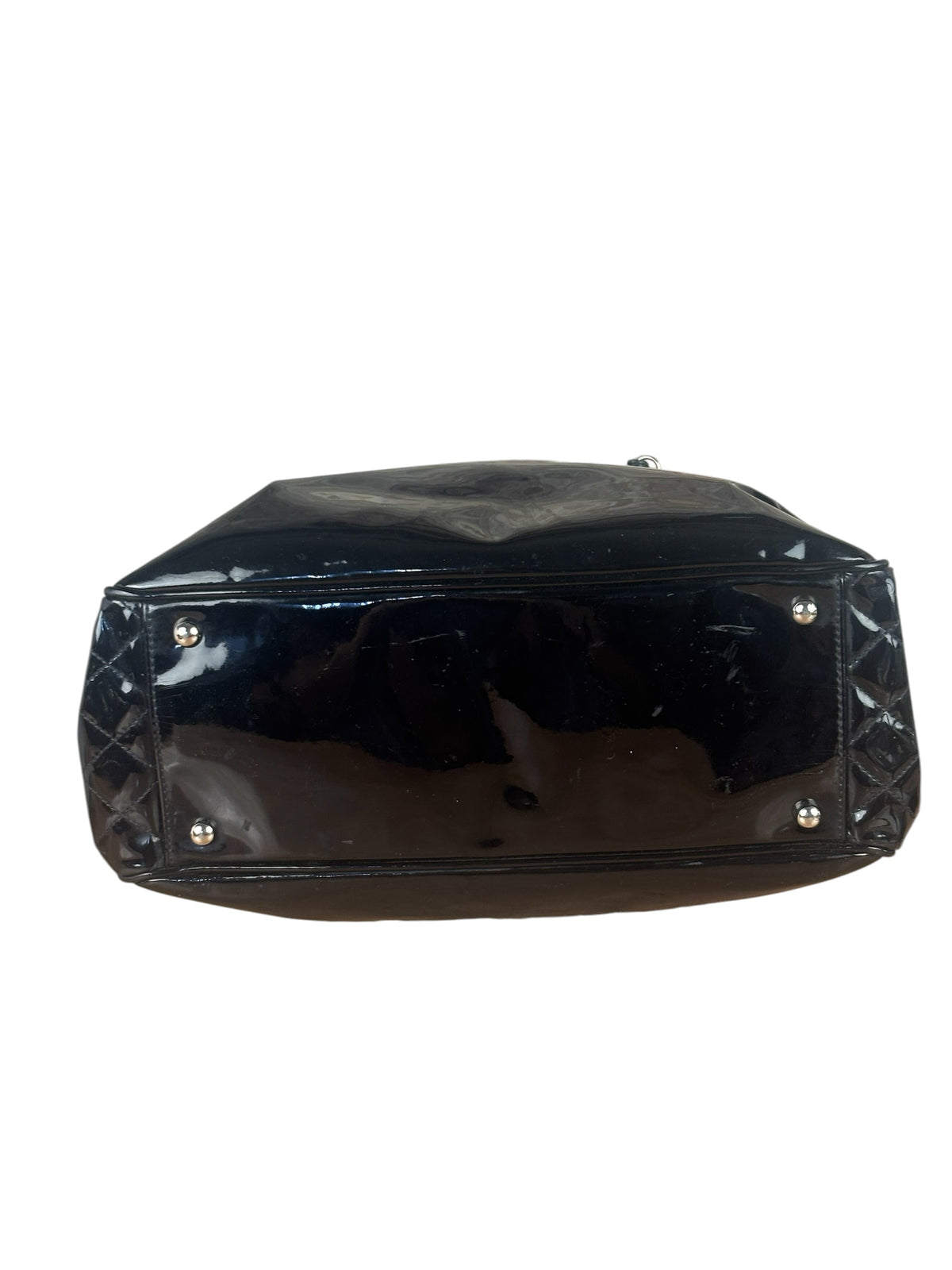 Chanel Black Patent Leather CC Paris -Venice Lipstick Tote 2009