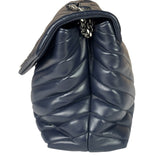 Yves Saint Laurent Navy Blue LouLou Medium Shoulder Bag