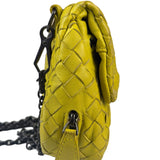 Bottega Veneta Olimpia Yellow Intrecciato Mini Chain Flap Crossbody