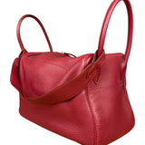 Hermes Lindy 34 Red/Fuchsia Clemence Leather Handbag 2014