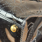Chanel Black Patent Leather Perforated Camellia Tote Bag 2003