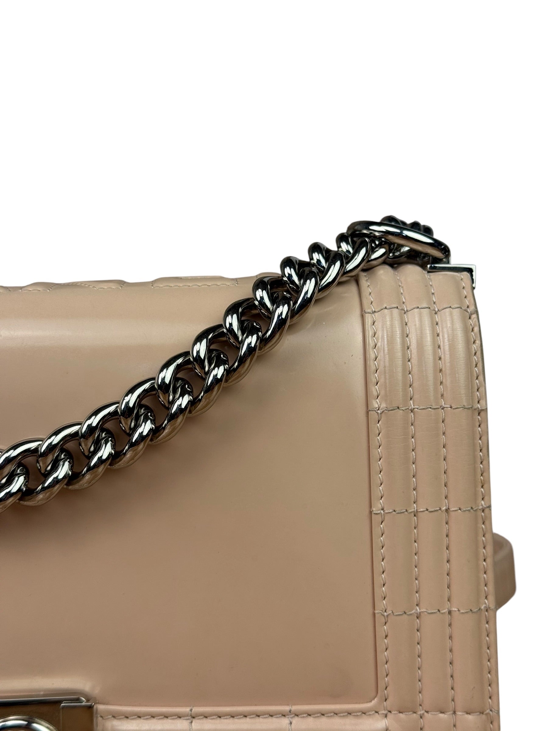 Chanel Cream Patent Leather Boy Flap Bag 2012