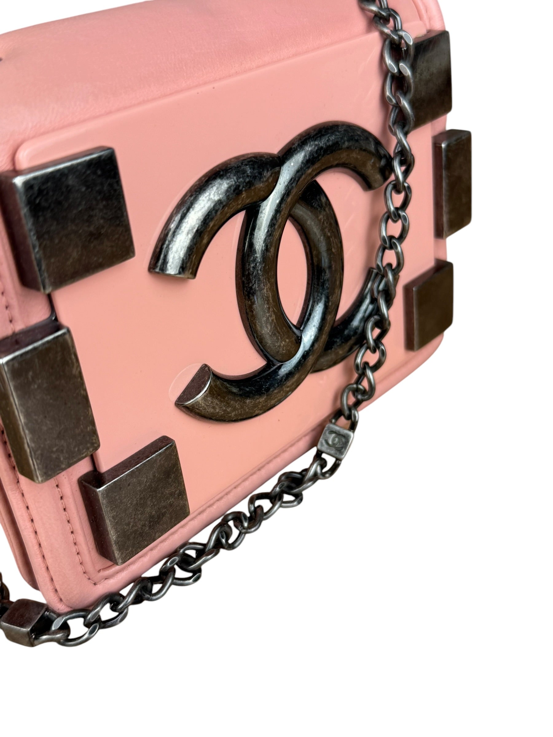 Chanel Pink Mini Boy Brick Chain Flap Bag 2013