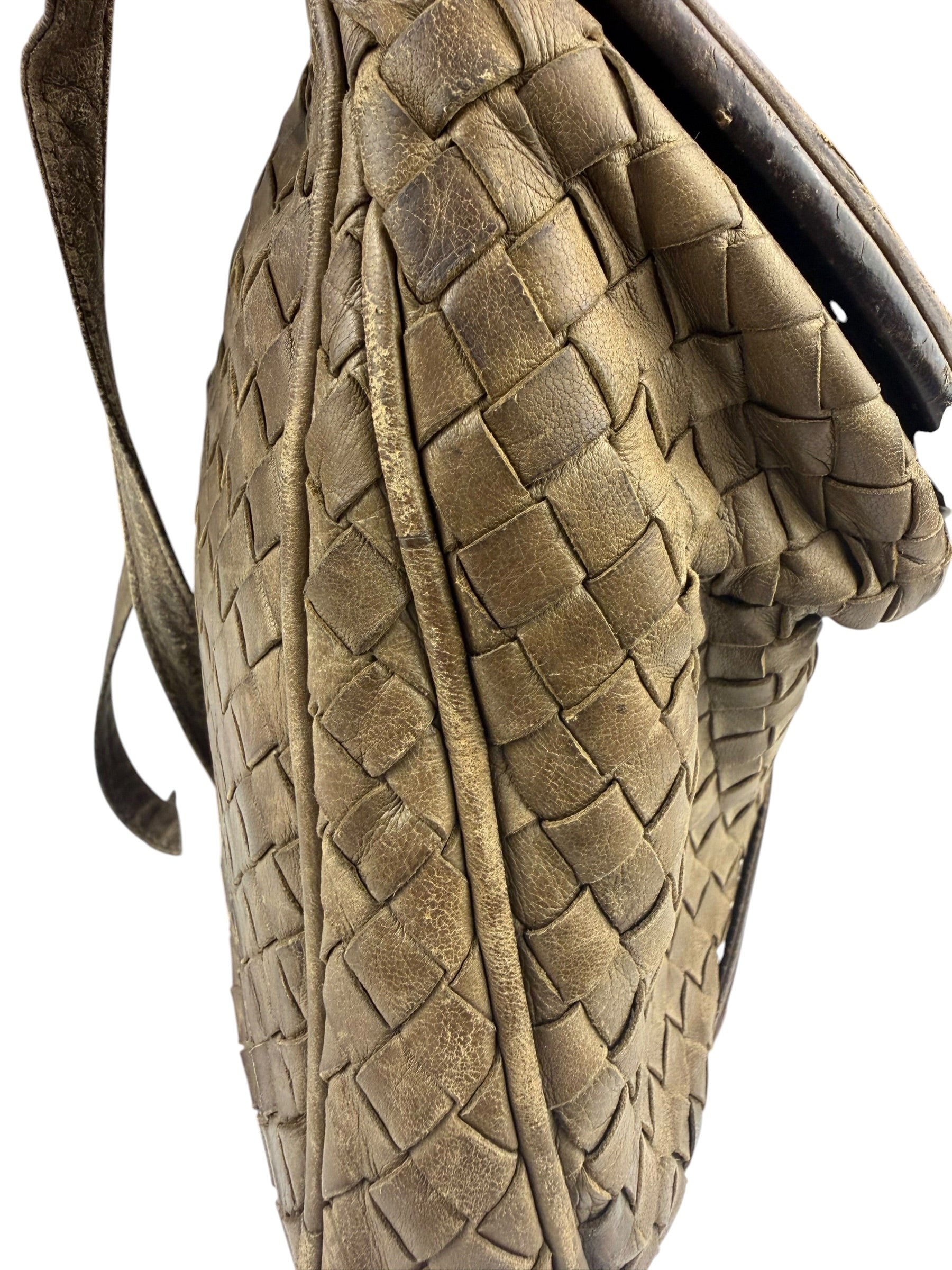 Bottega Veneta Brown Intrecciato Crossbody