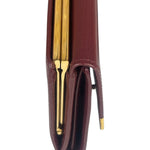 Cartier Burgundy Leather Trifold Long Wallet