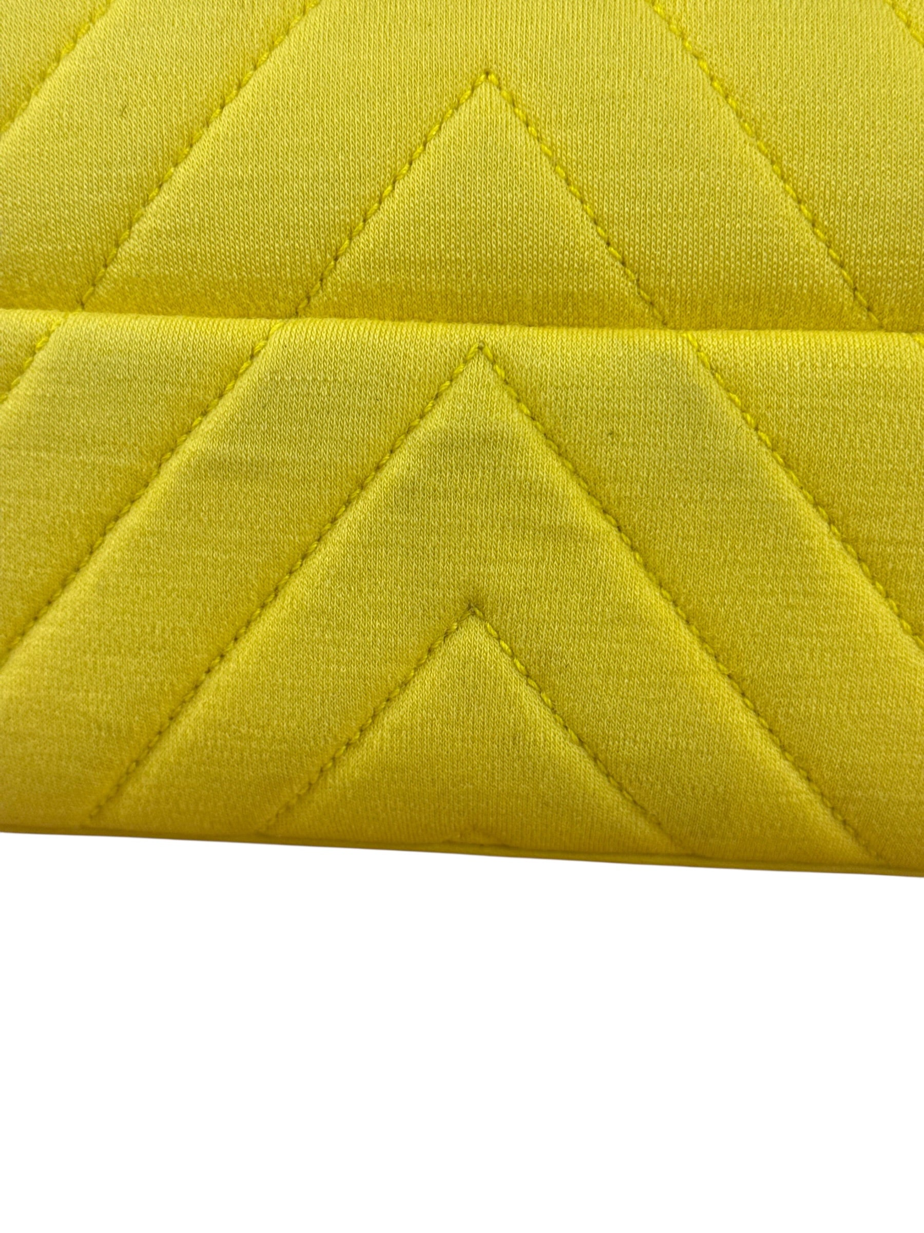 Chanel Yellow Chevron Flap Chain Shoulder Bag 2015
