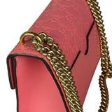 Gucci GG Pink Embossed Leather Small Padlock Chain Bag