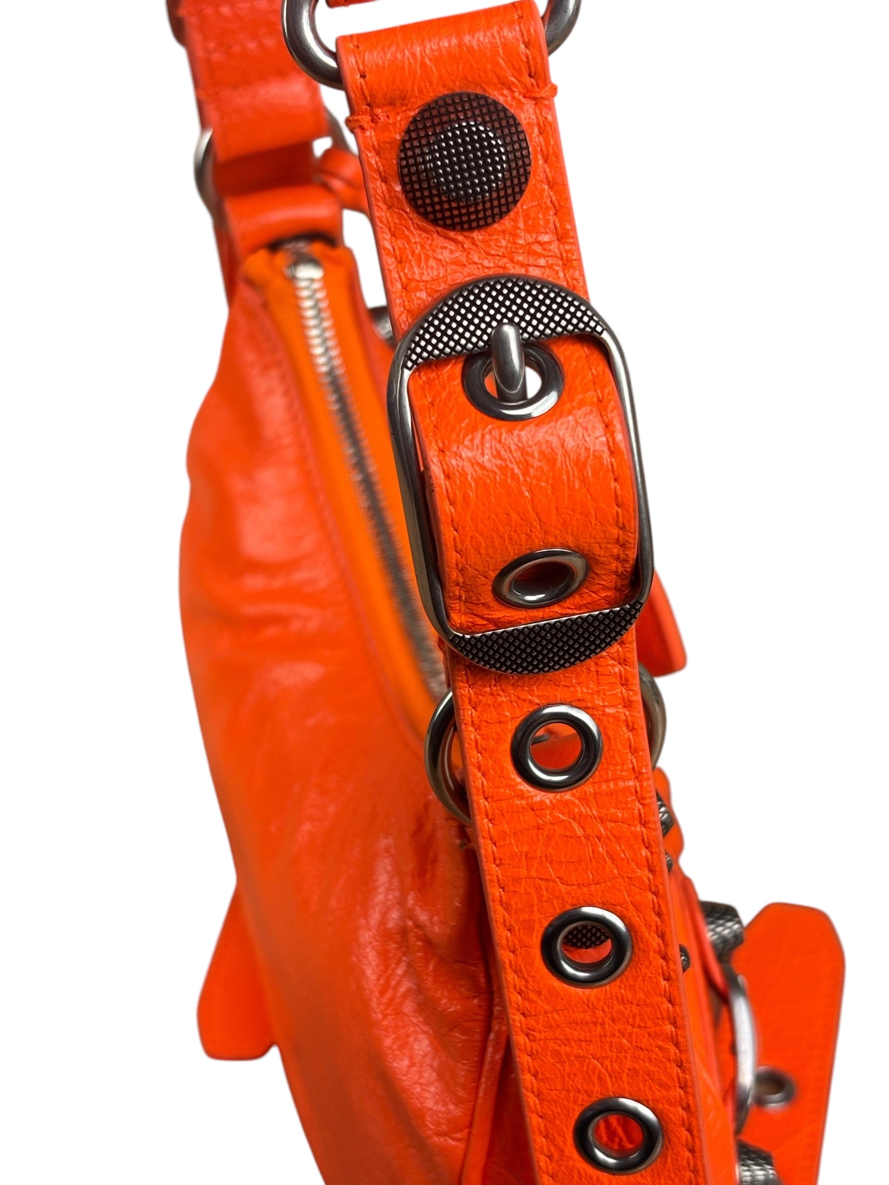 Balenciaga Orange Leather XS Le Cagole Shoulder Bag
