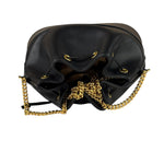 Valentino Black Leather Garavani Mini V Logo Signature Bucket Bag