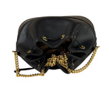 Valentino Black Leather Garavani Mini V Logo Signature Bucket Bag