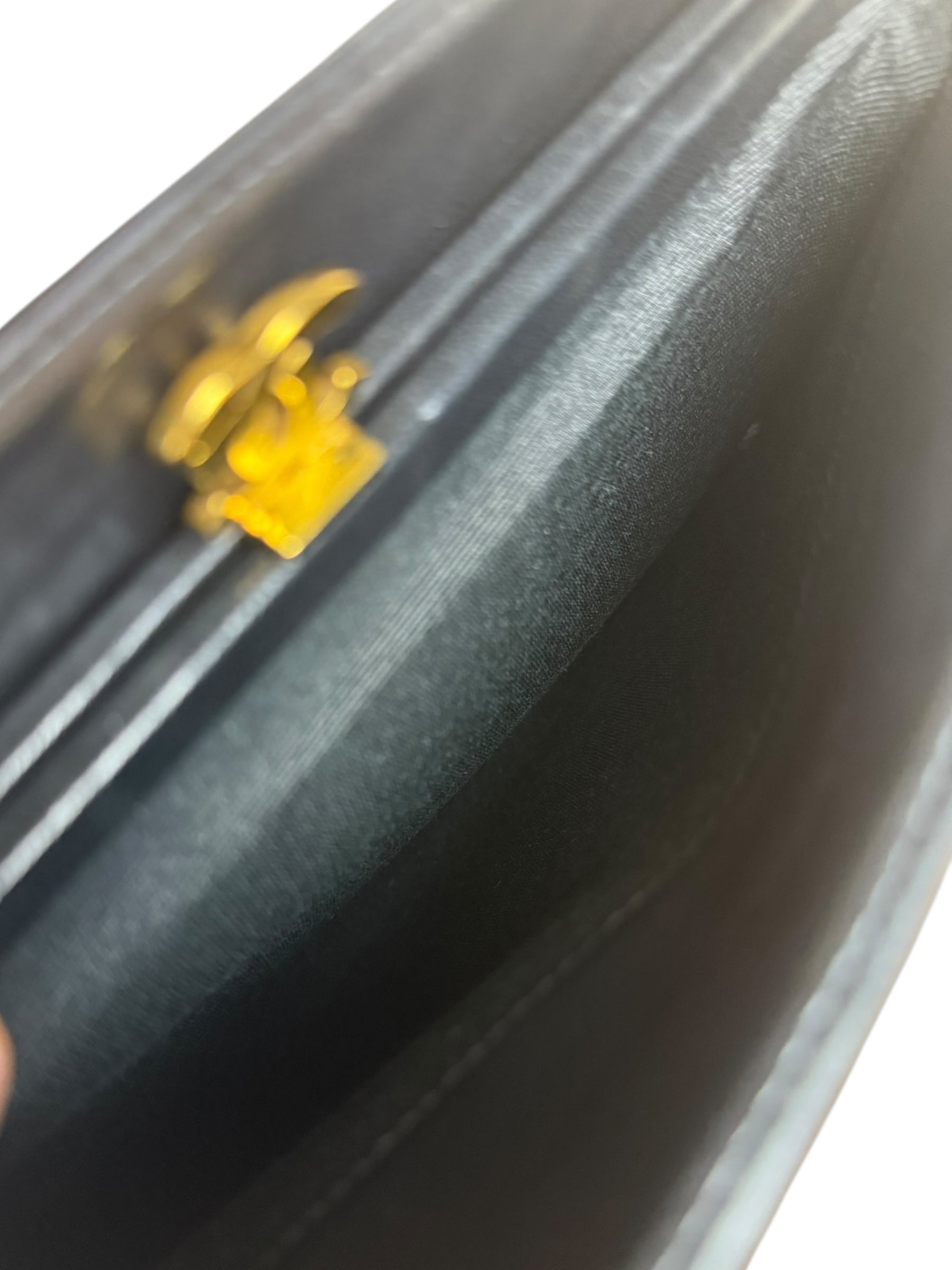 Chanel Vintage Black Chevron Leather Chain Bag