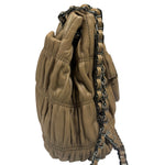 Prada Beige Nappa Leather Gaufre Chain Shoulder Bag