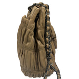 Prada Beige Nappa Leather Gaufre Chain Shoulder Bag