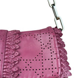 Christian Dior Purple Ruffle Leather New Lock Flap Bag