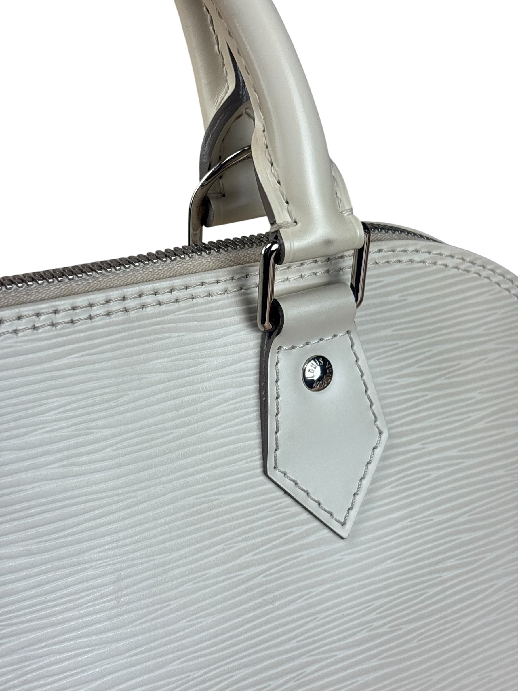Louis Vuitton White Epi Leather Alma Hand Bag PM
