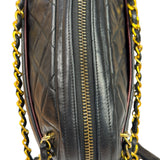 Chanel Black Quilted Lambskin Camera Bag 1989