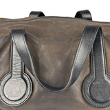 Celine Brown/Black Leather Bowling Bag