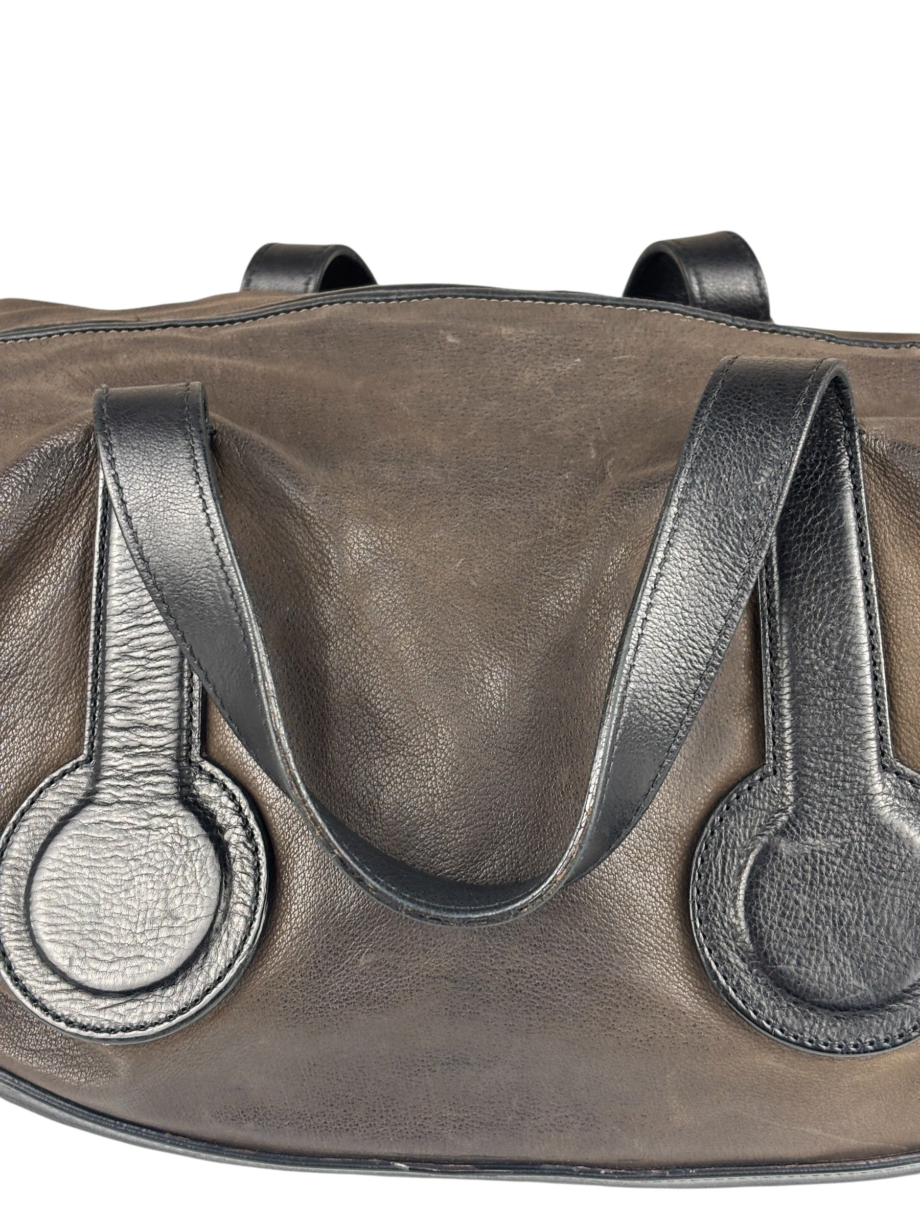 Celine Brown/Black Leather Bowling Bag