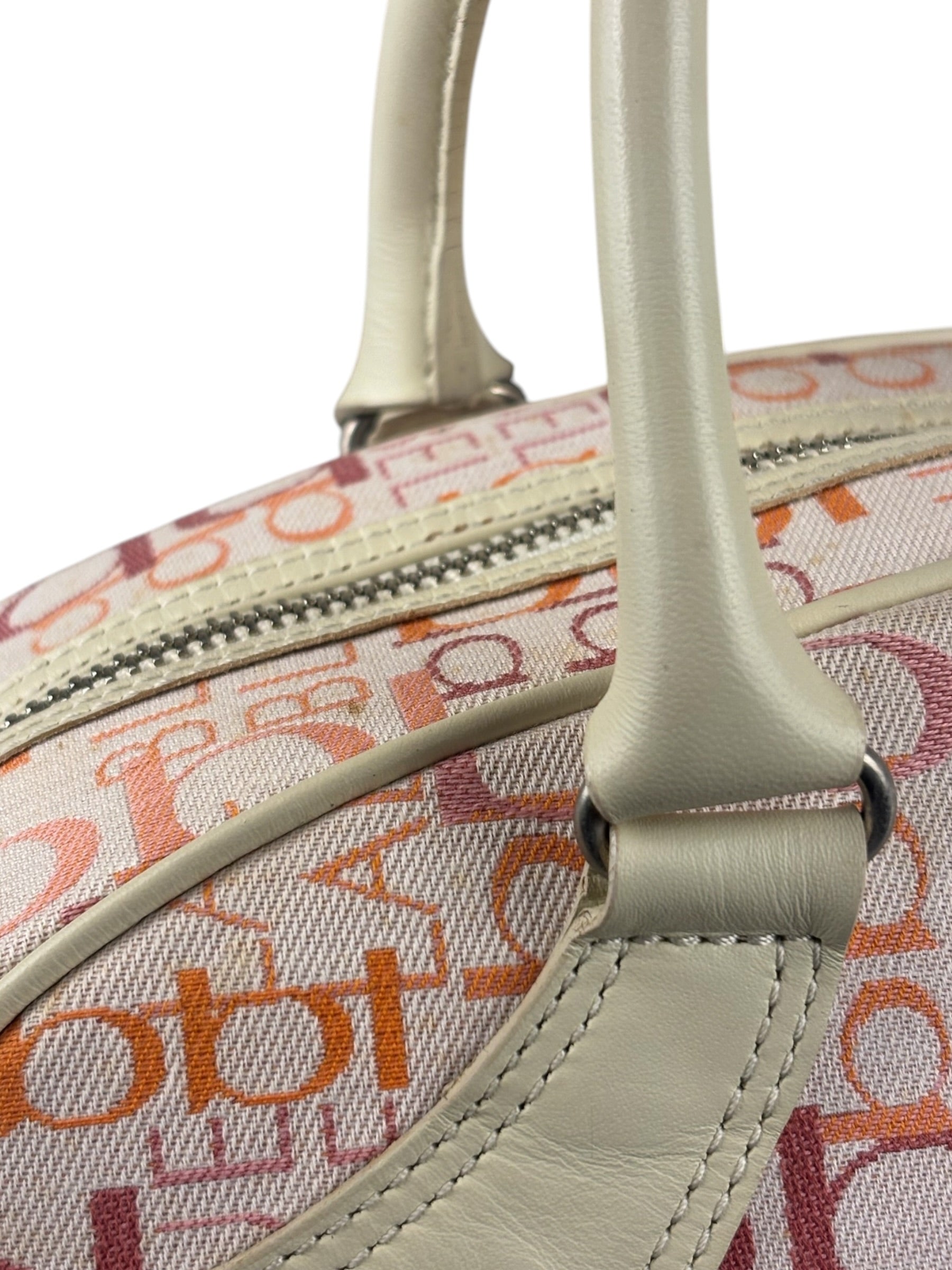 Burberry Blue Label Pink Multi Logo Bowler Bag