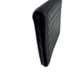 Bottega Veneta Navy Intrecciato Bi-Fold Flap Long Wallet