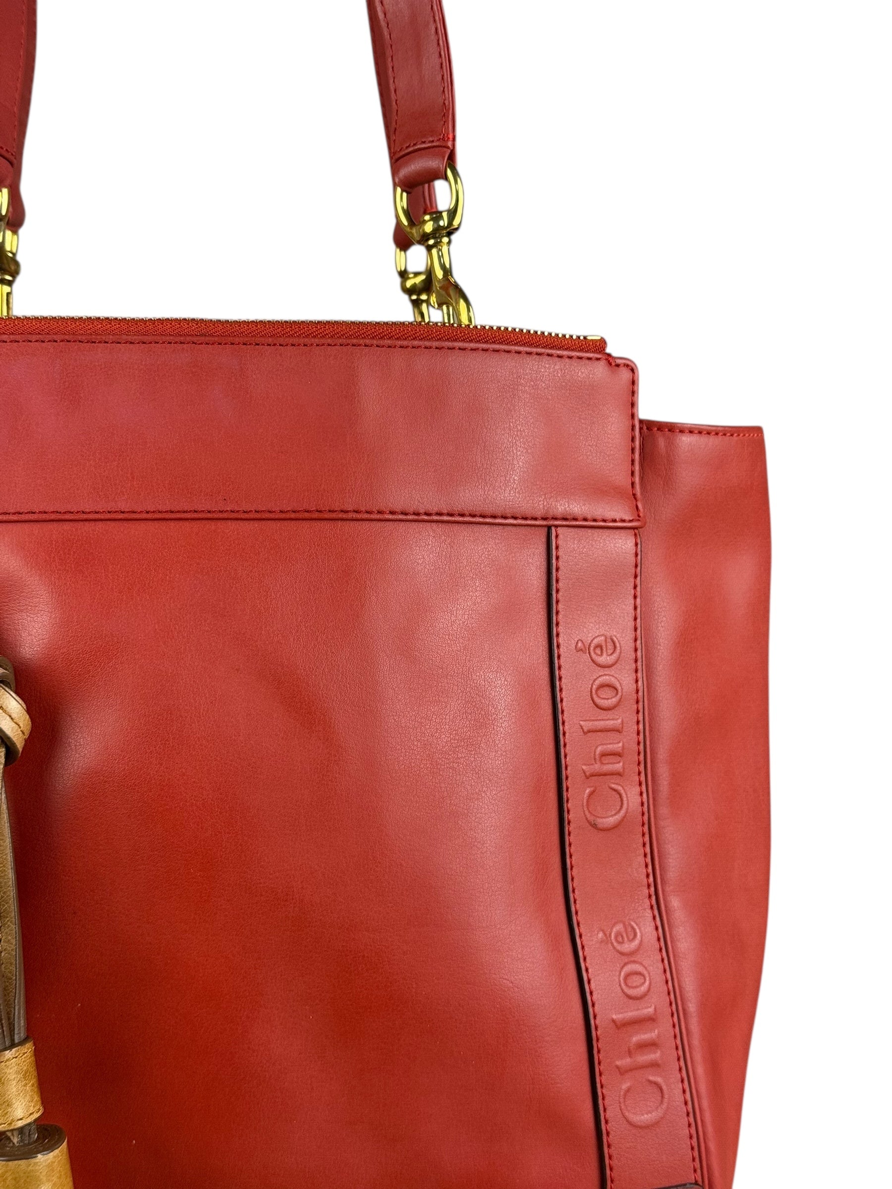 Chloé Eden Leather Cherry Shoulder Tote