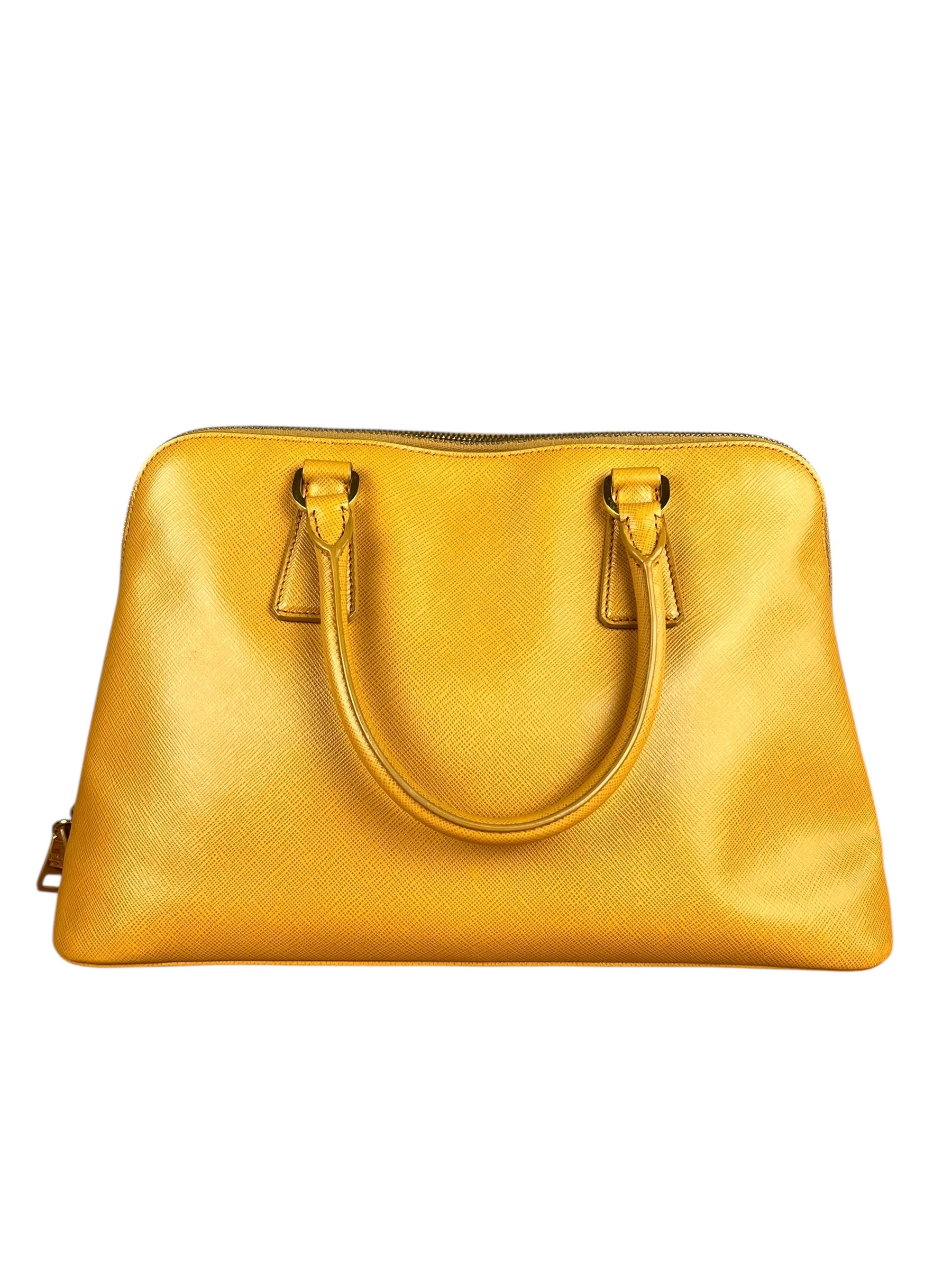 Prada Saffiano Promenade Handbag Mustard