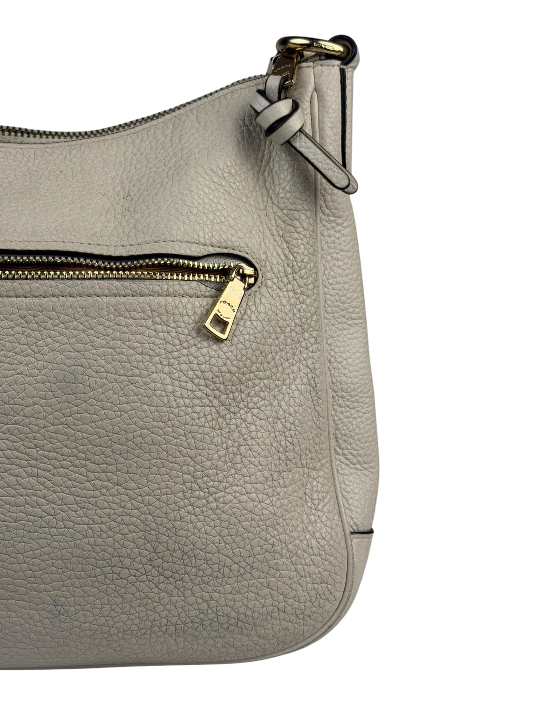 Coach Cream Pebbled Leather Hobo Bag