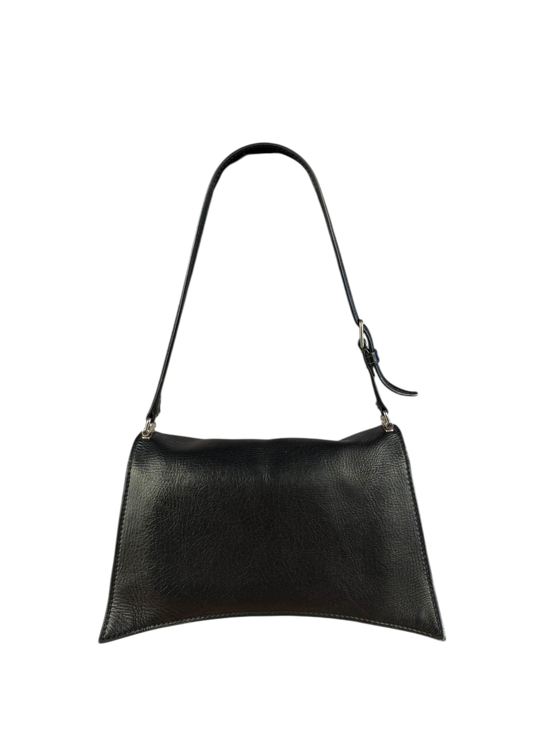Balenciaga Crush Sling Shoulder Bag Black Leather