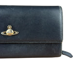 Vivienne Westwood Black Leather Emblem Long Wallet