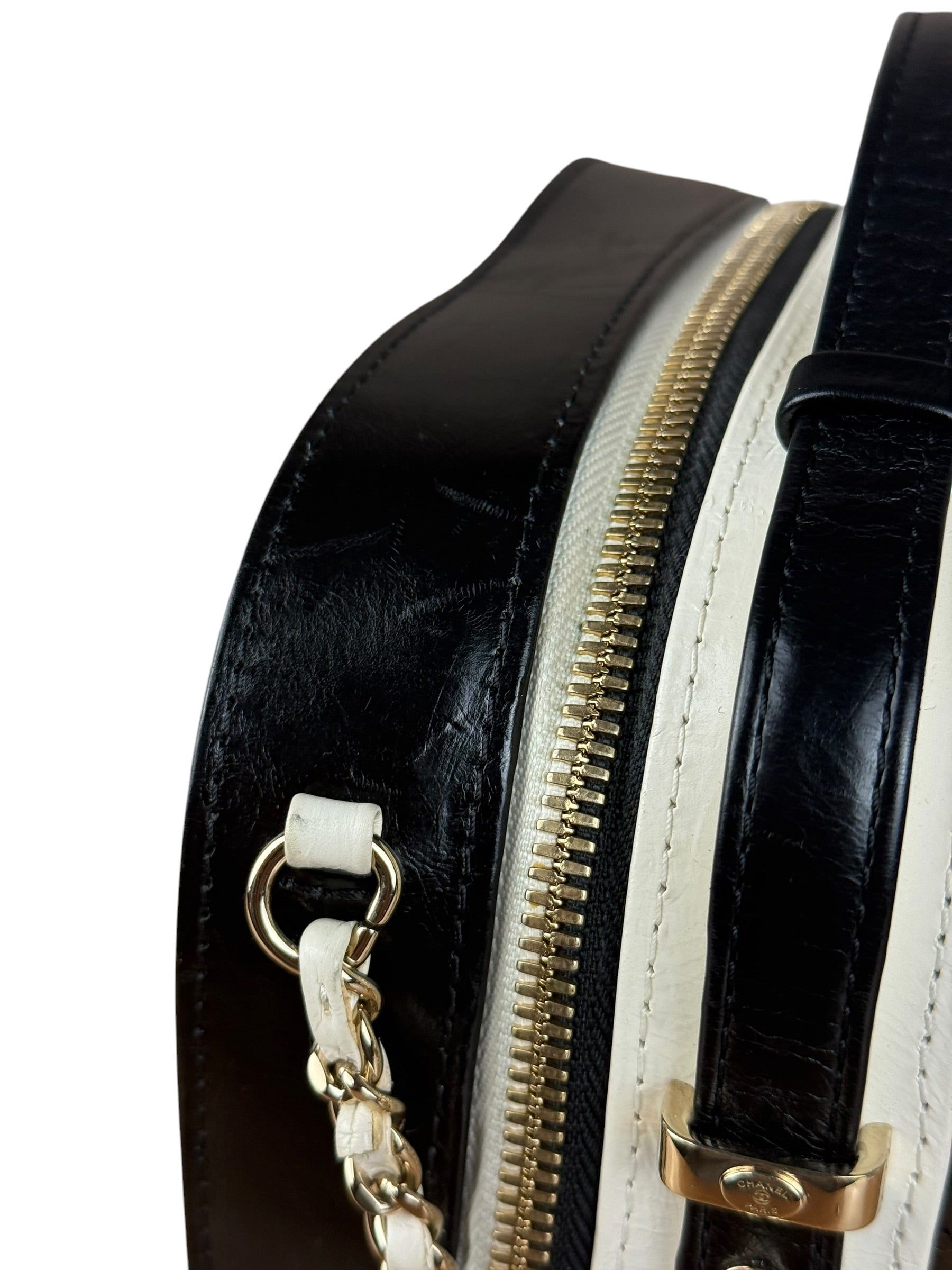 Chanel White/Black Quilted Leather 2Way Vanity Bag 2019