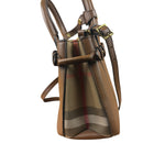 Burberry Brown Leather & House Check Small Banner