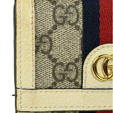 Gucci Beige Leather Trim Ophidia GG Supreme Card Case