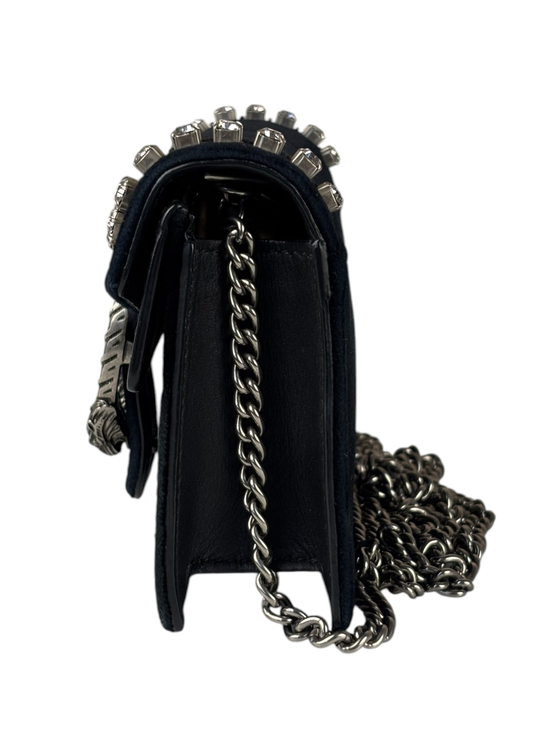 Gucci Mini Velvet Black Rhinestone Dionysus Crossbody