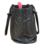 Chanel Black Leather Cambon Ligne large Tote Shoulder Bag 2004