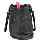 Chanel Black Leather Cambon Ligne large Tote Shoulder Bag 2004