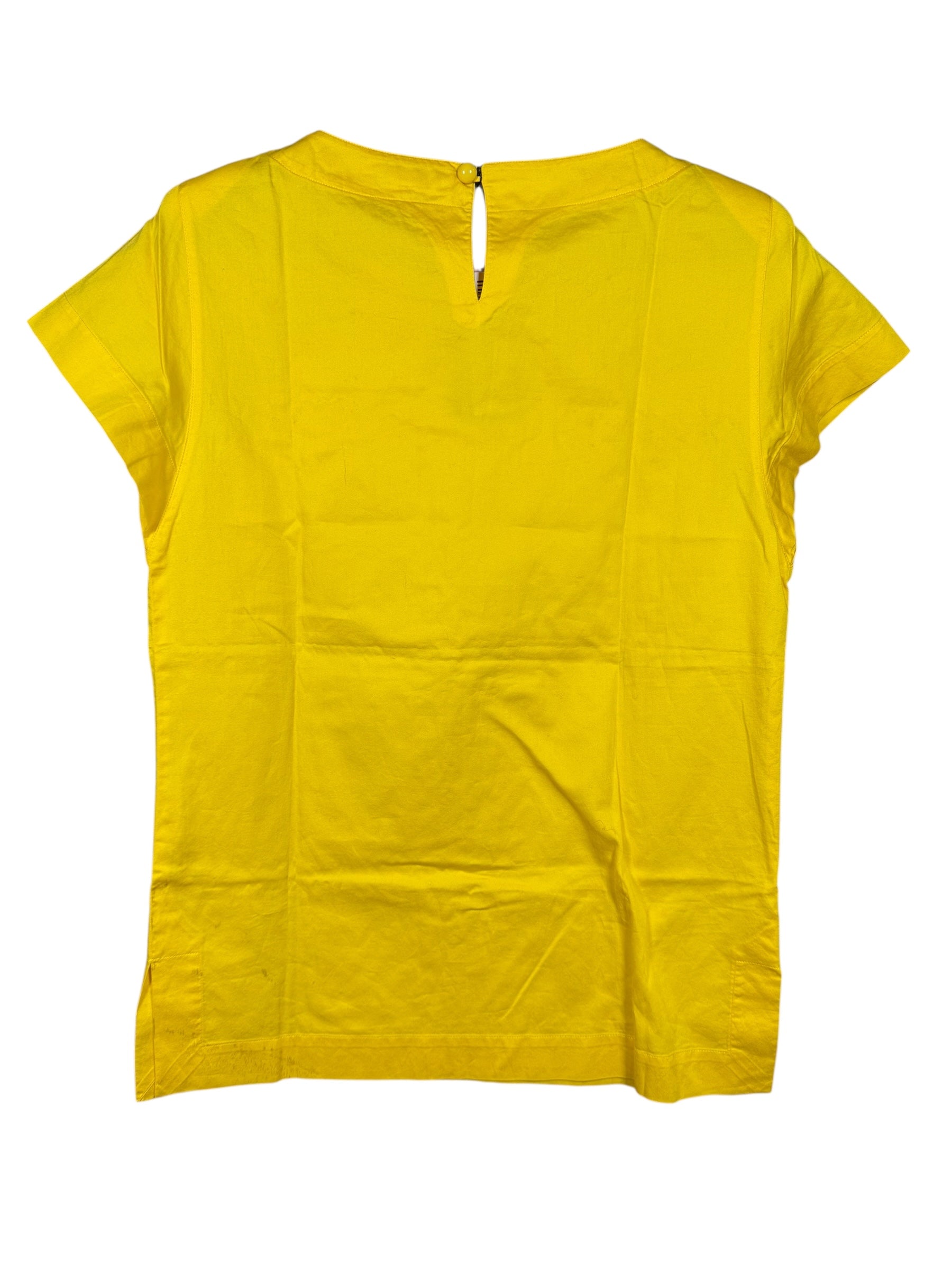 Yves Saint Laurent Padded Short Sleeve Yellow Top