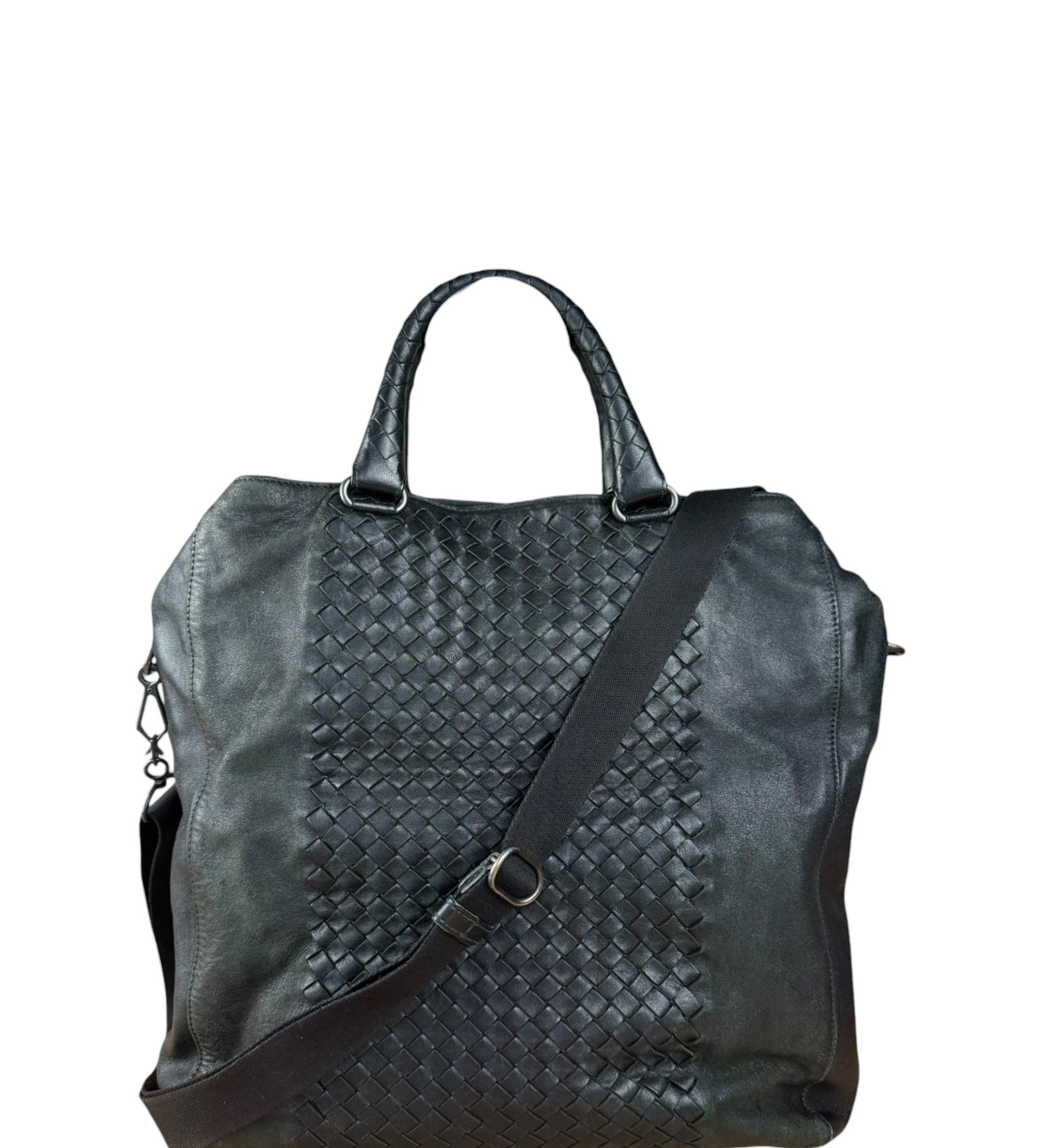 Bottega Veneta Black Intrecciato Leather 2Way Tote
