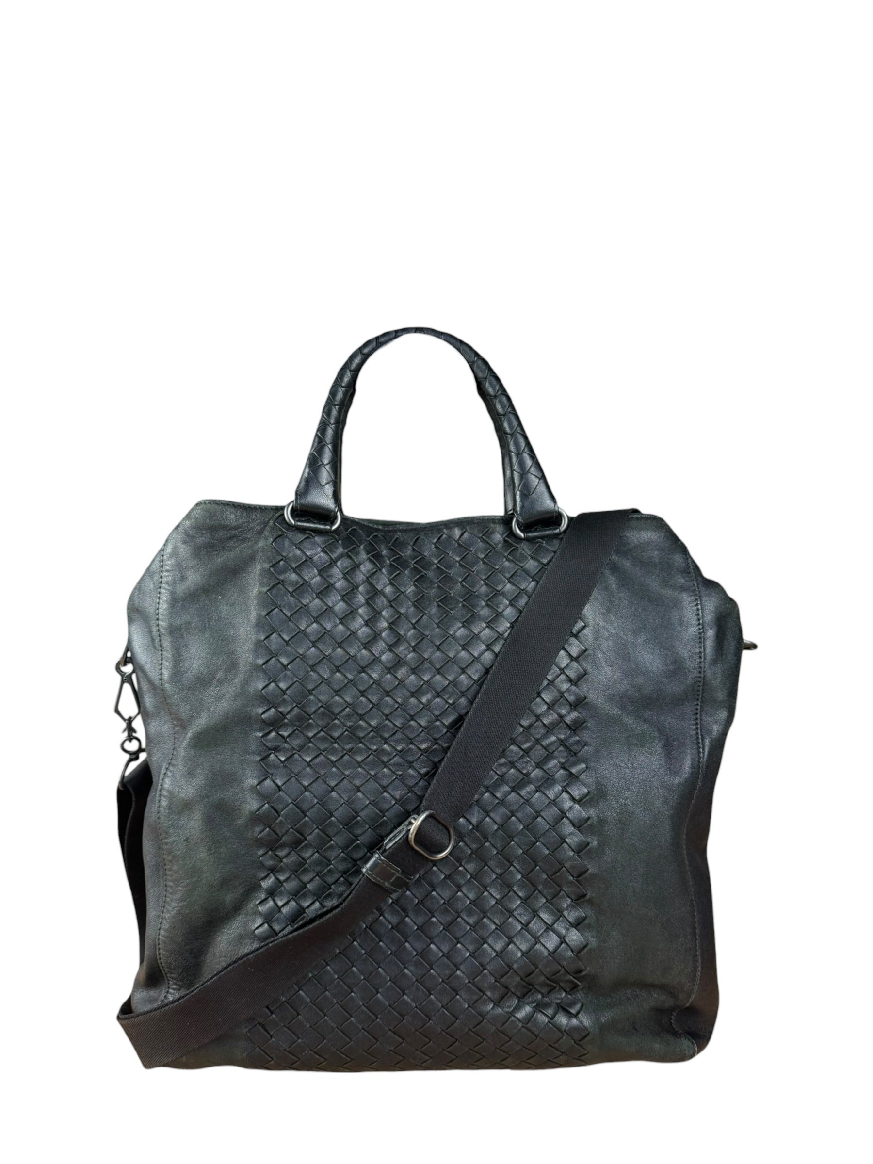 Bottega Veneta Black Intrecciato Leather 2Way Tote