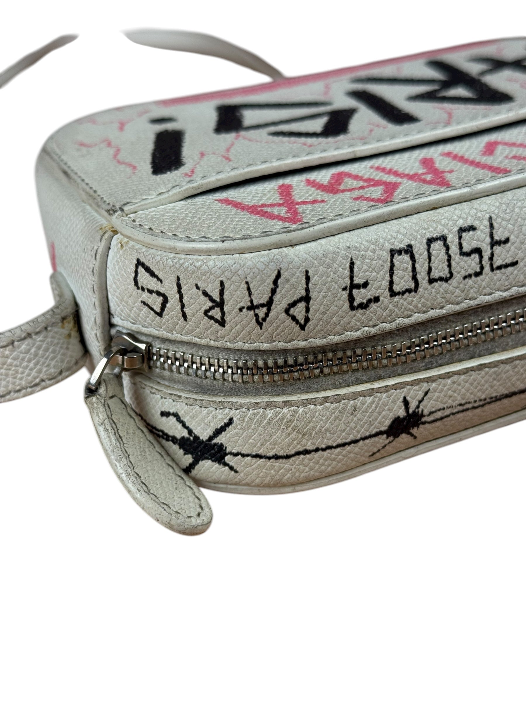 Balenciaga Graffiti Leather Camera Crossbody Bag