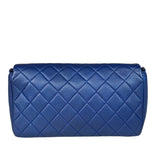 Chanel Blue Metallic Calf-Skin Chain Flap Bag 2014