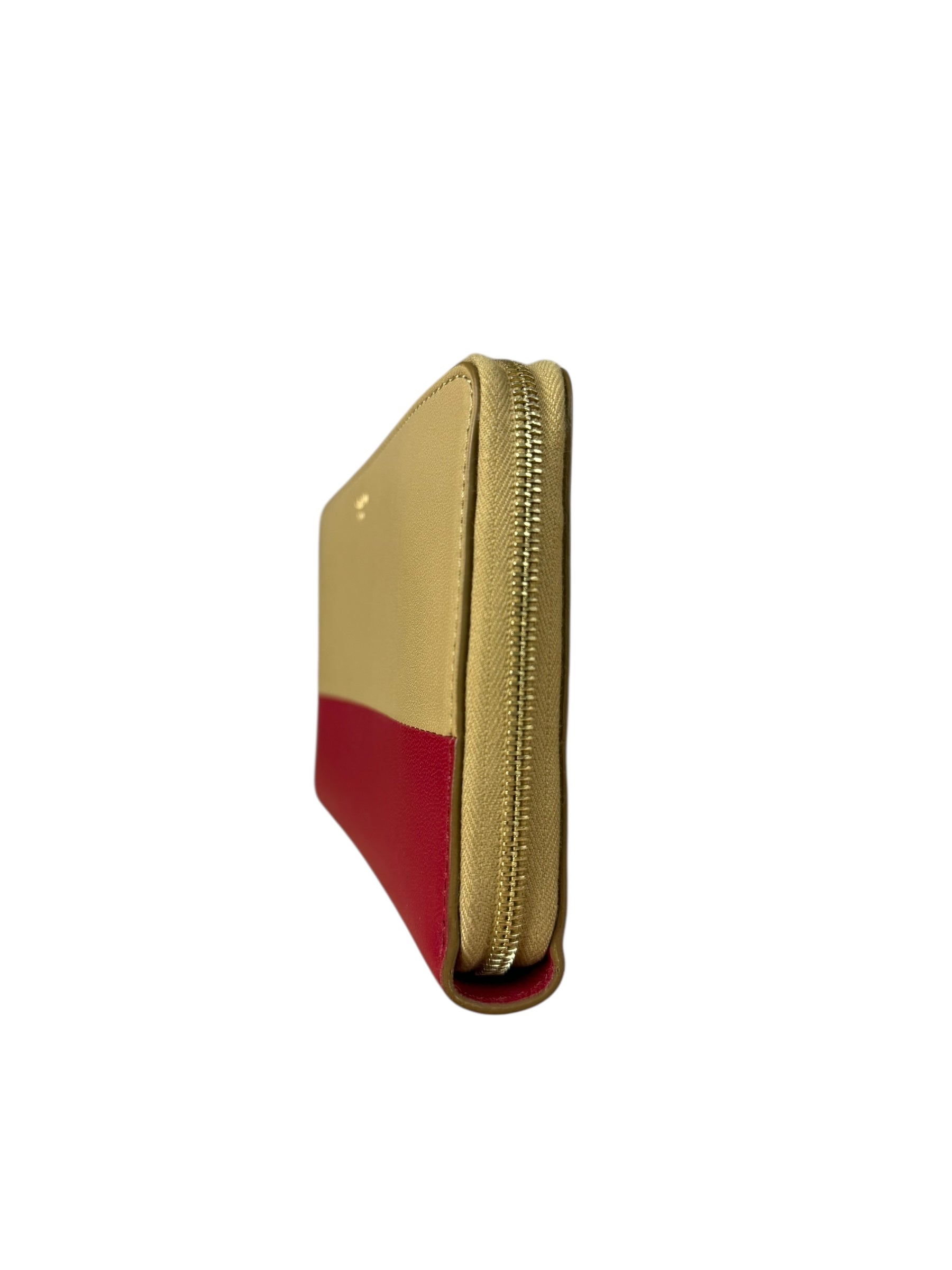 Celine Stripe Leather Zip Wallet