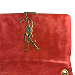 Saint Laurent Red Patent Vicky Chain Flap Bag