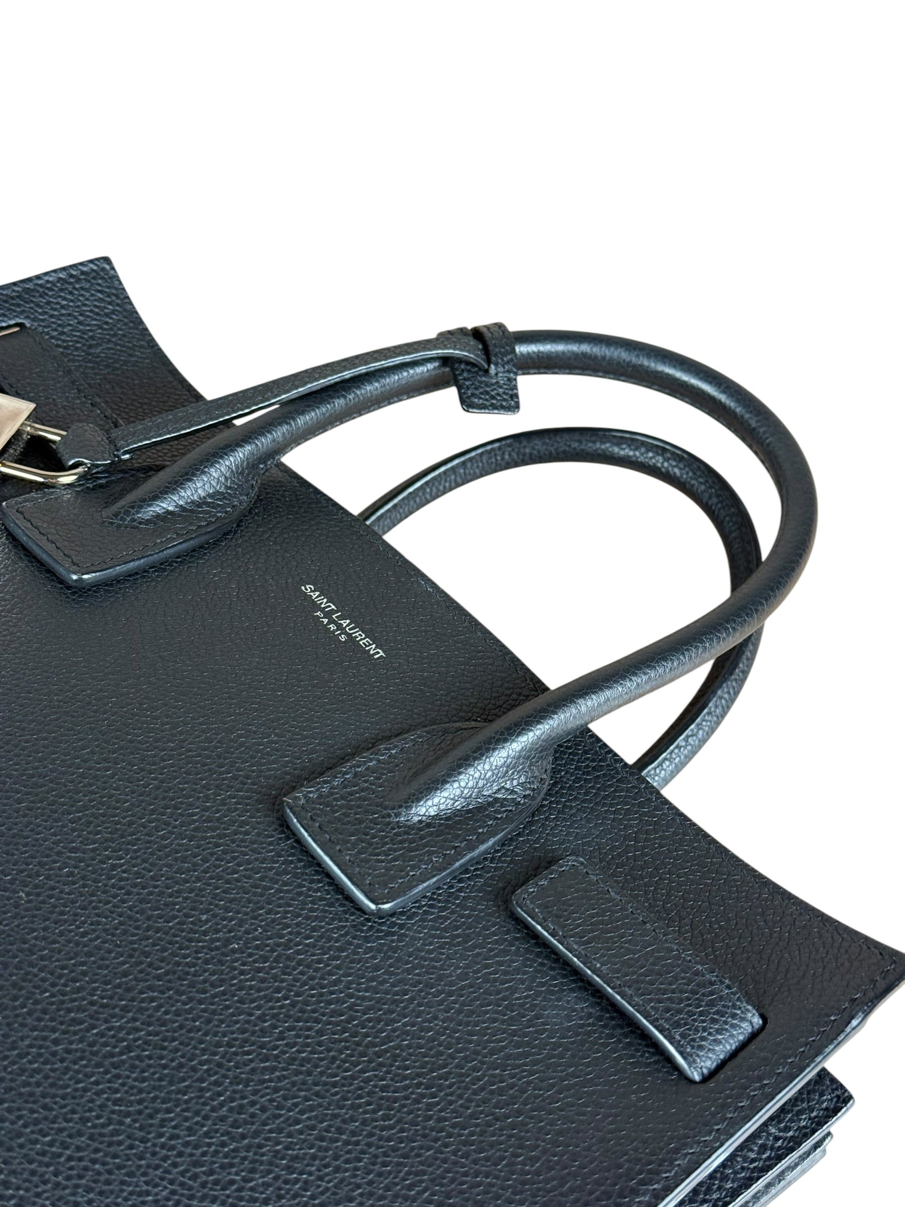 Saint Laurent Sac de Jour Baby 2Way Black Grained Leather