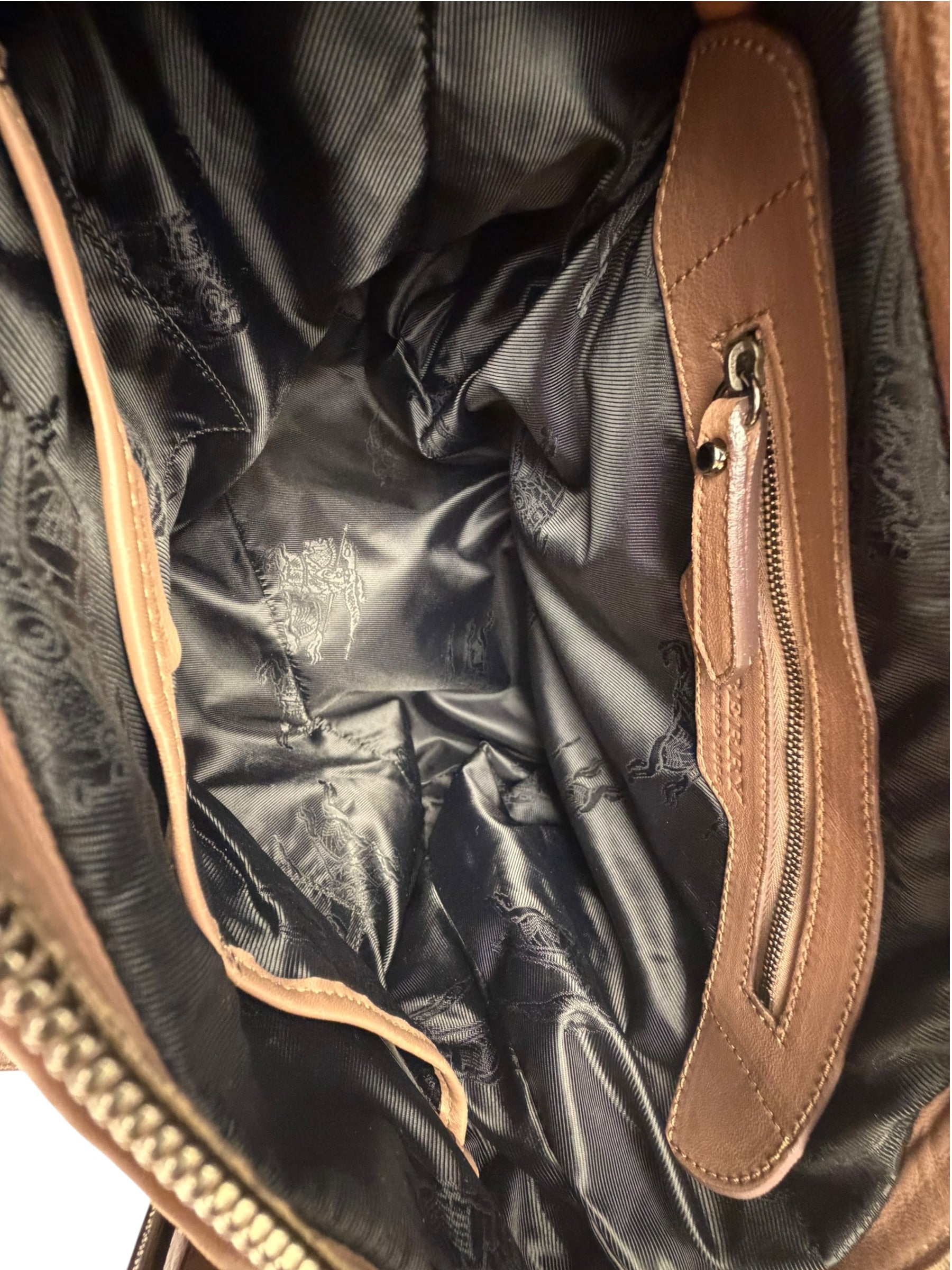 Burberry Purple Leather Ruffled Lowery Bag