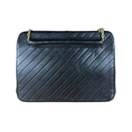 Chanel Vintage Black Chevron Leather Chain Bag