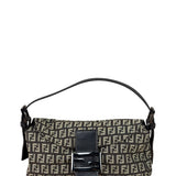 Fendi Black/Beige Leather Trim Zucca Mamma Baguette
