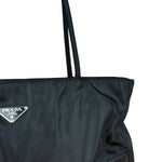 Prada Vintage Black Nylon Zip Shoulder Bag