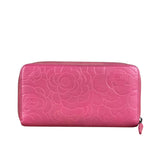 Chanel Pink Camellia Embossed Leather Zip-Around Wallet 2012
